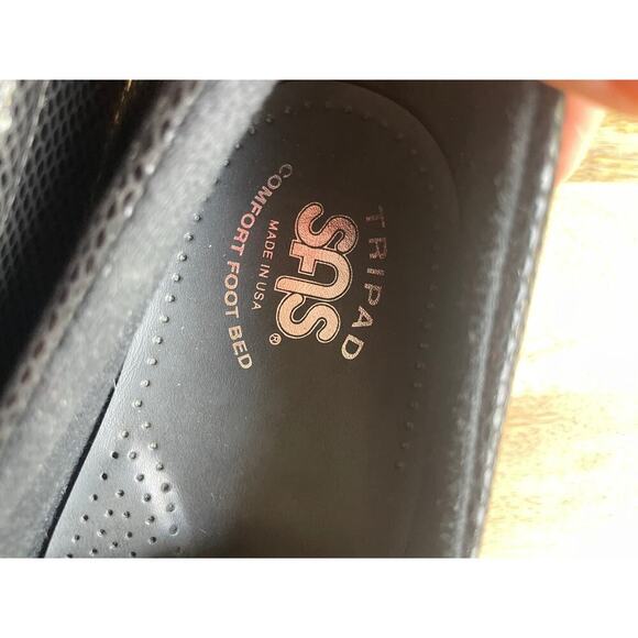 SAS DREAM Womens Black Snake Leather Comfort Loafers Shoes 10 - Picture 8 of 9